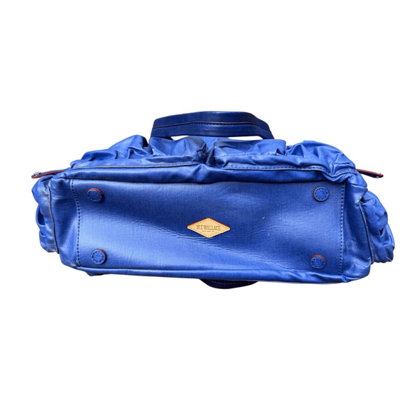 MZ Wallace Cobalt Blue Coated Leather Satchel Shoulder Bag - Picture 8 of 12
